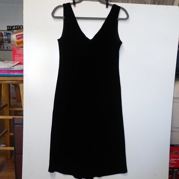 Black Velvet Slip Dress Sleeveless STRETCH XS/S/M - Picture 7 of 13
